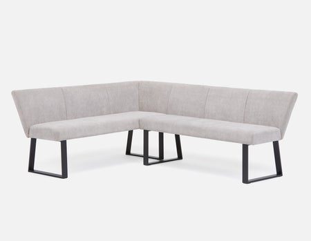 JASON - industrial-modern dining corner bench with backrest - Grey