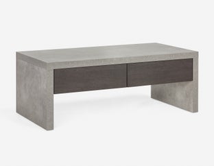 LIAM - industrial chic coffee table 116 cm - Dark Walnut
