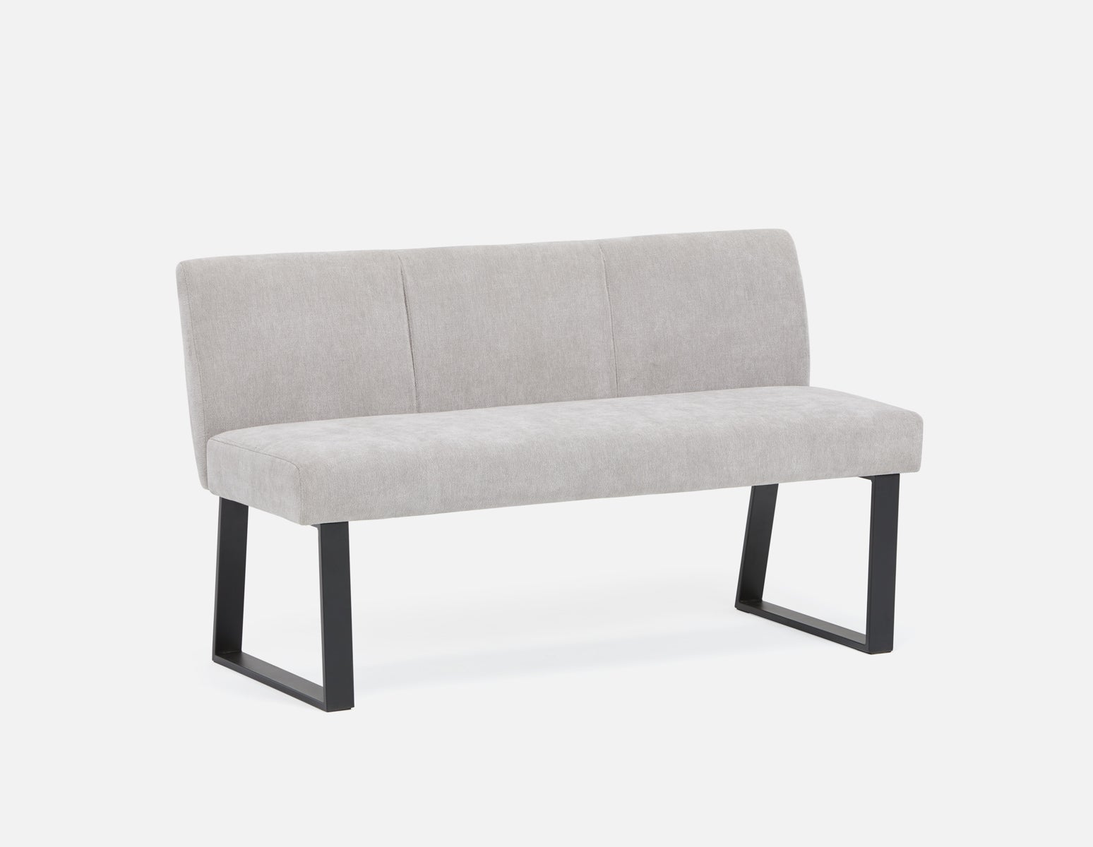 JASON - banc de salle à manger industriel moderne avec dossier - Gris