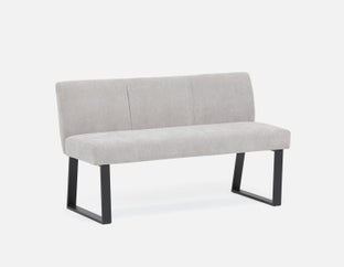 JASON - industrial-modern dining bench with backrest - Grey
