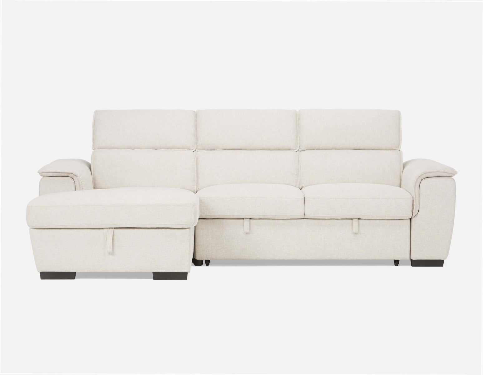 ODETTE contemporary left-facing sectional sofa-bed with storage undefined