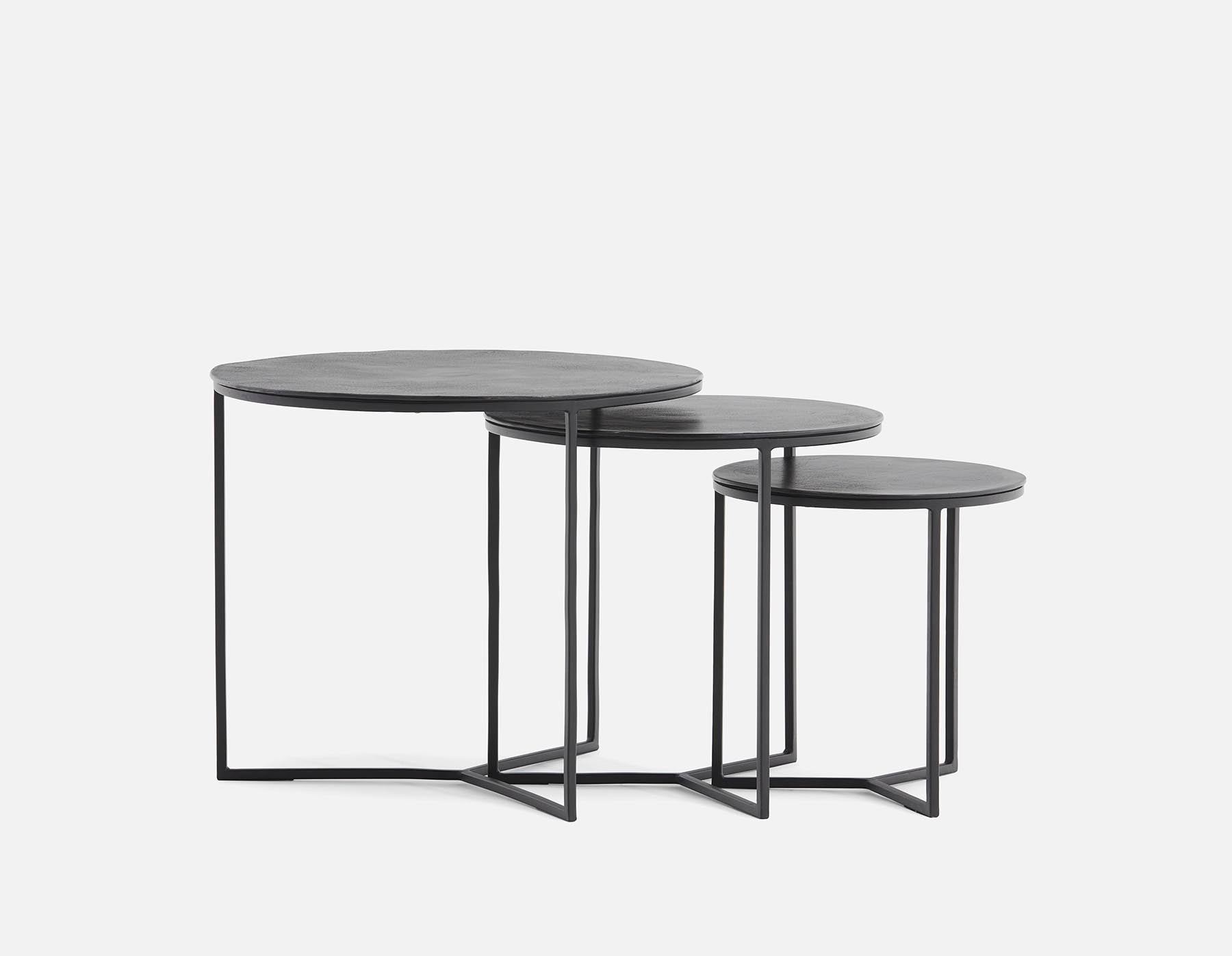 ALMATY set of 3 aluminum and iron nesting tables undefined