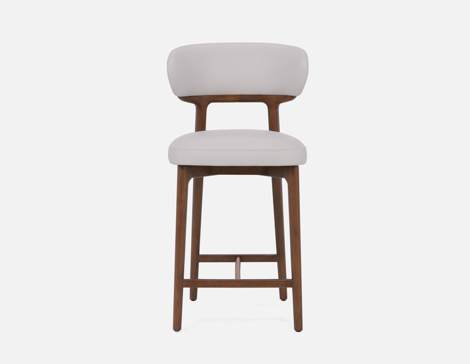SEVILLE 100% leather mid-century counter stool 66cm undefined