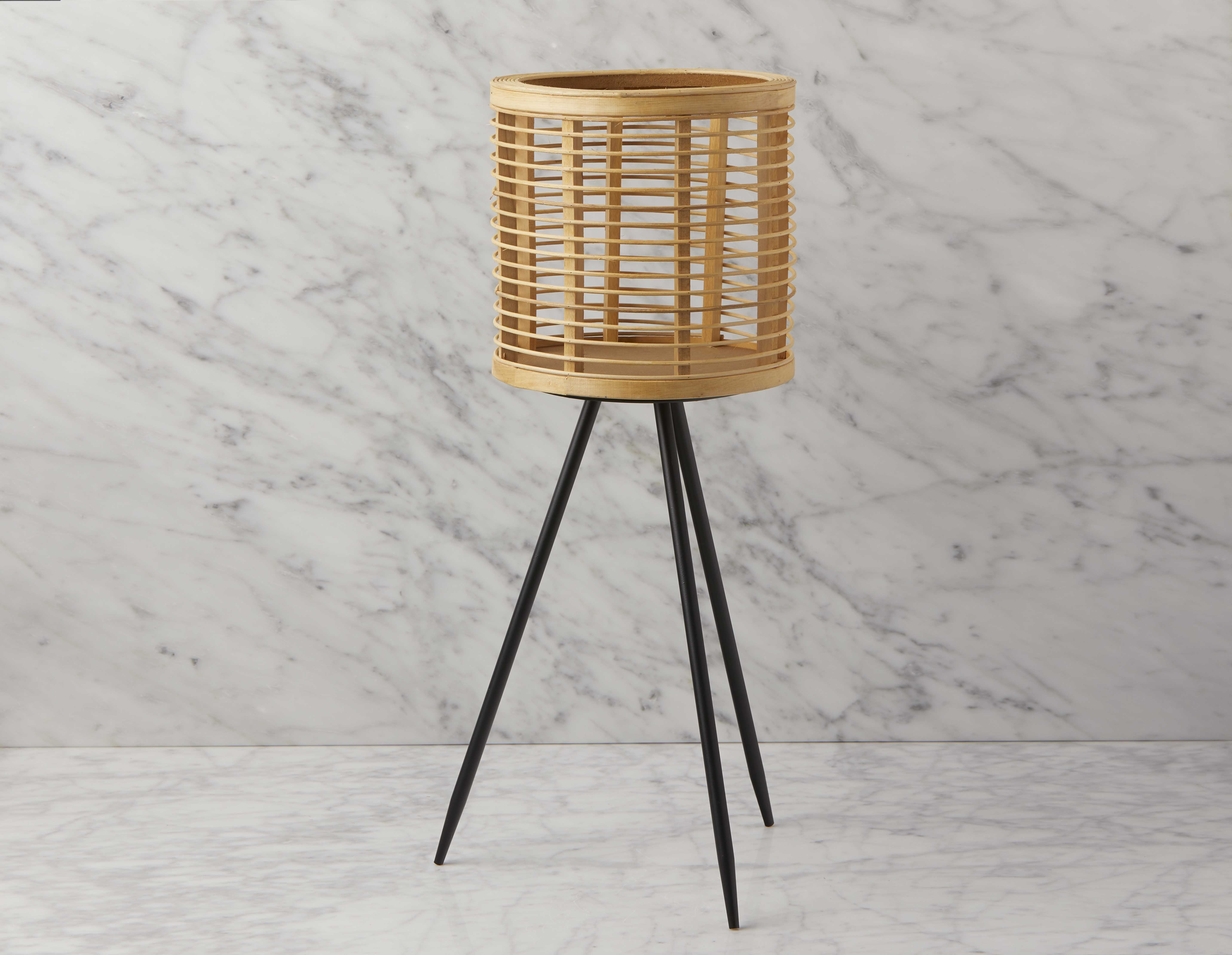 KENEL cache-pot en bois de pin et rotin avec support 61 cm undefined