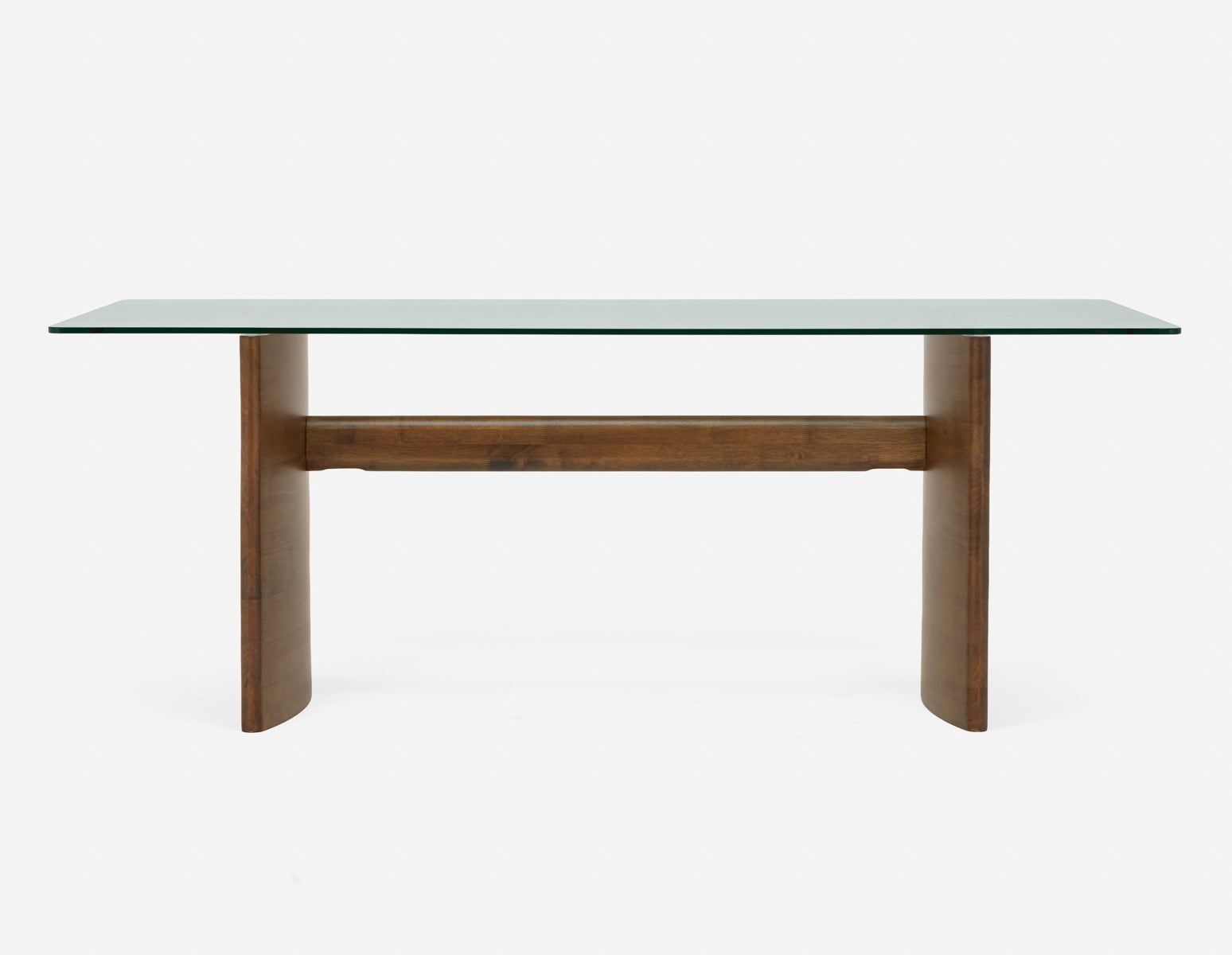 JOELLE solid rubberwood dining table with tempered glass top 200 cm undefined