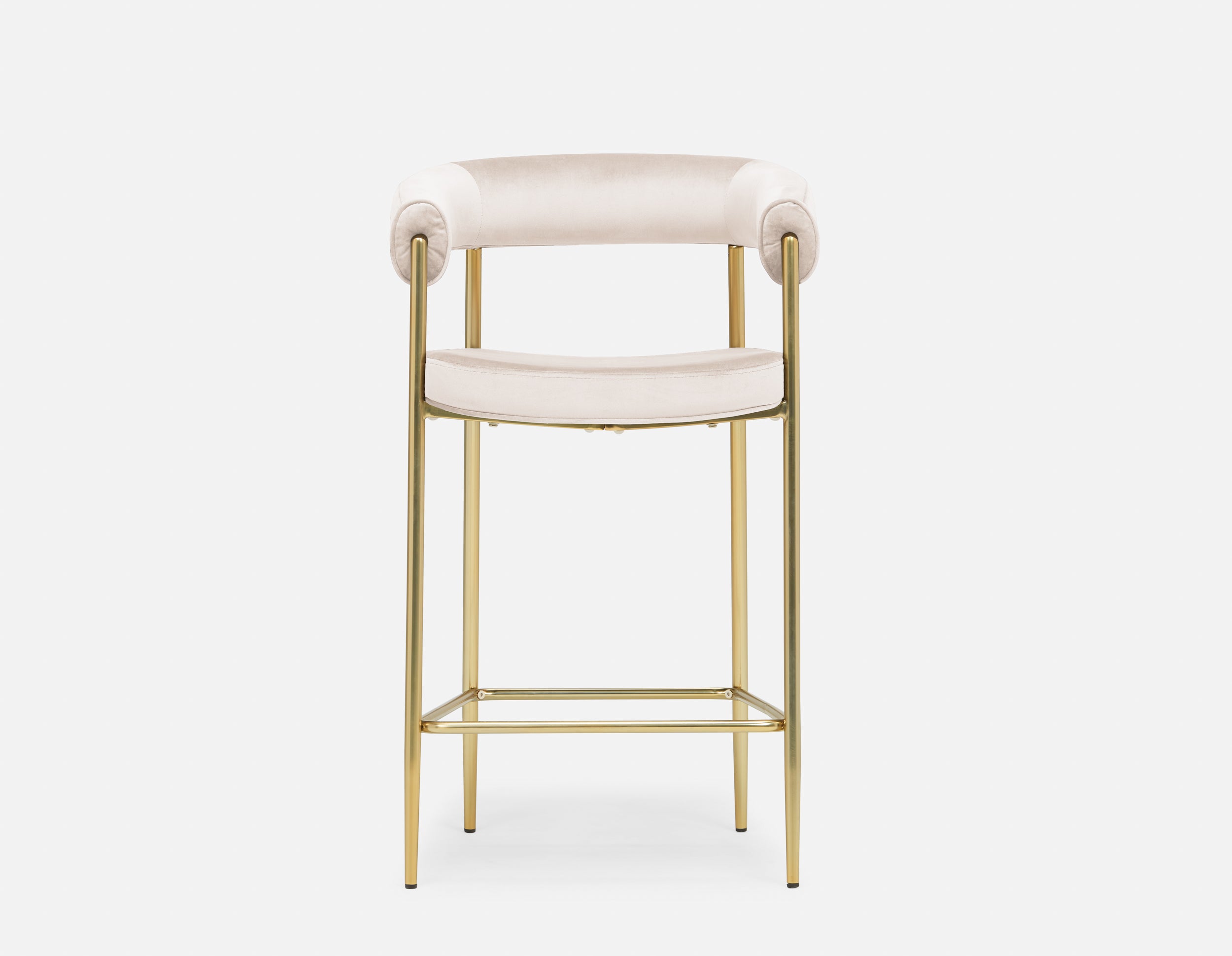 TAURO tabouret en velours, structure plaquée or, hauteur du siège 66cm undefined