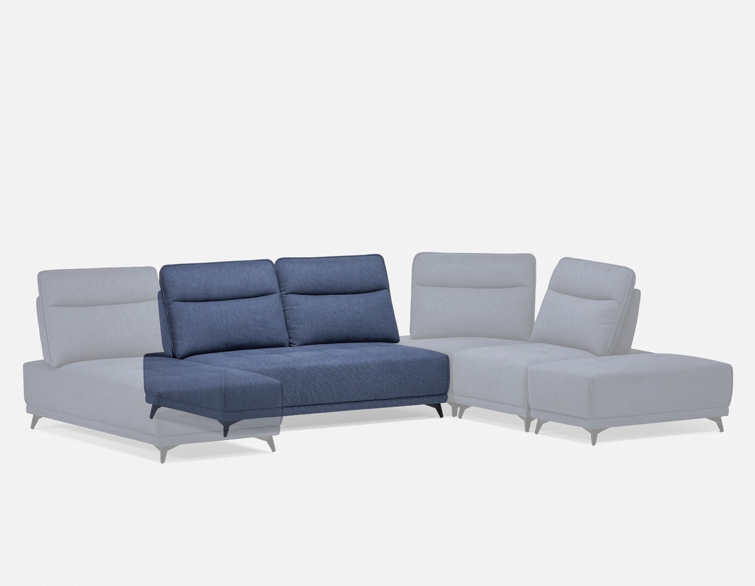 SIMON modern contemporary armless loveseat with adjustable backrest undefined