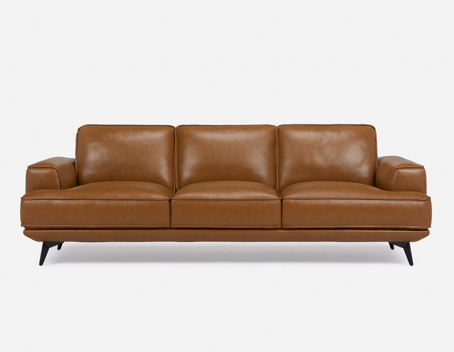ALPHA 100% leather mid century 3-seater sofa undefined