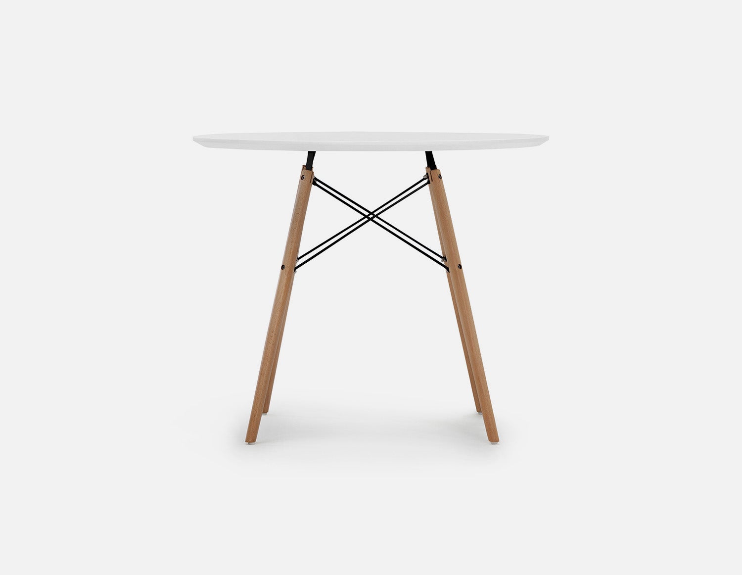 EIFFEL table ronde au fini laqué avec base en bois d'hêtre massif 90 cm undefined