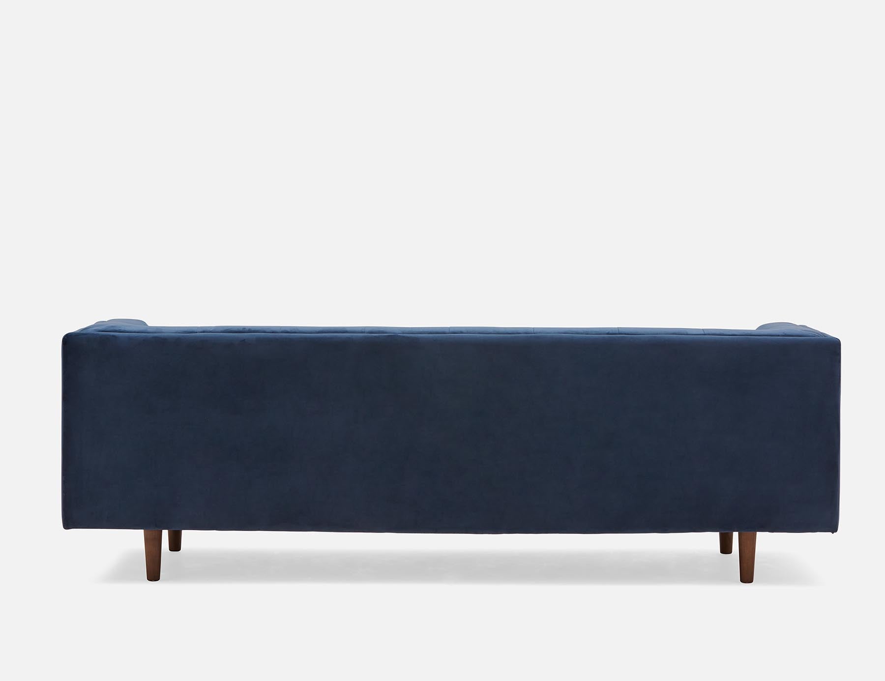 LORETTA mid-century modern velvet 3-seater sofa undefined
