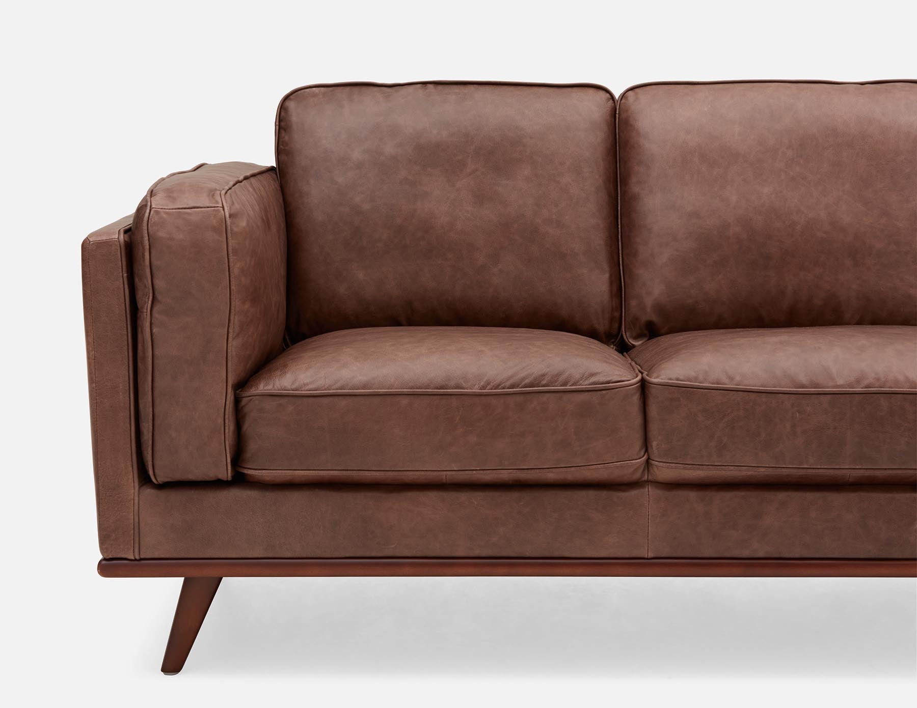 ROWAN mid-century modern 100% leather 3-seater sofa undefined