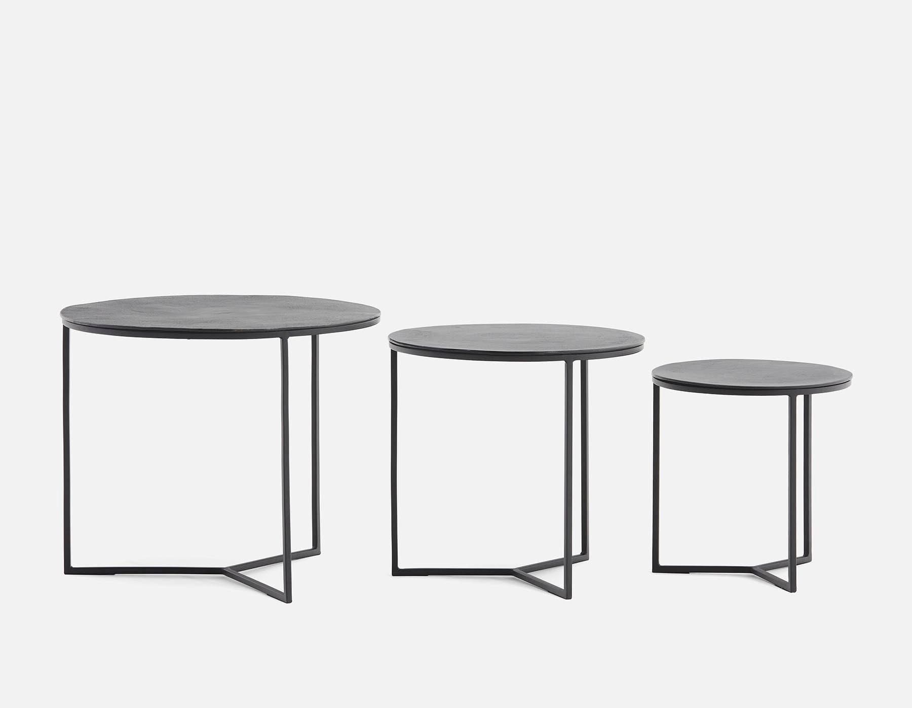 ALMATY set of 3 aluminum and iron nesting tables undefined