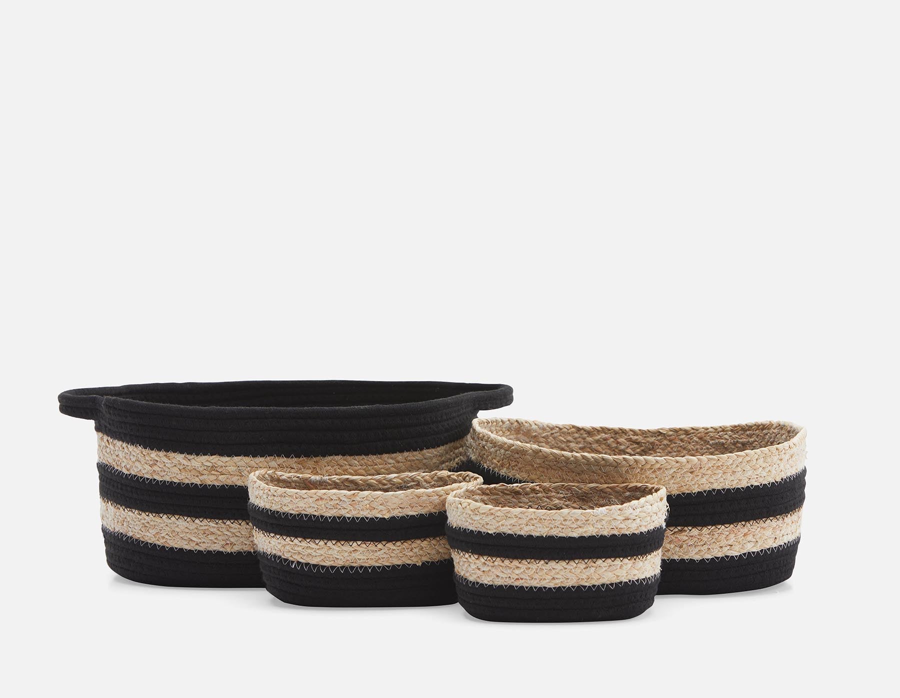 BURON set of 4 maize and cotton rope baskets undefined
