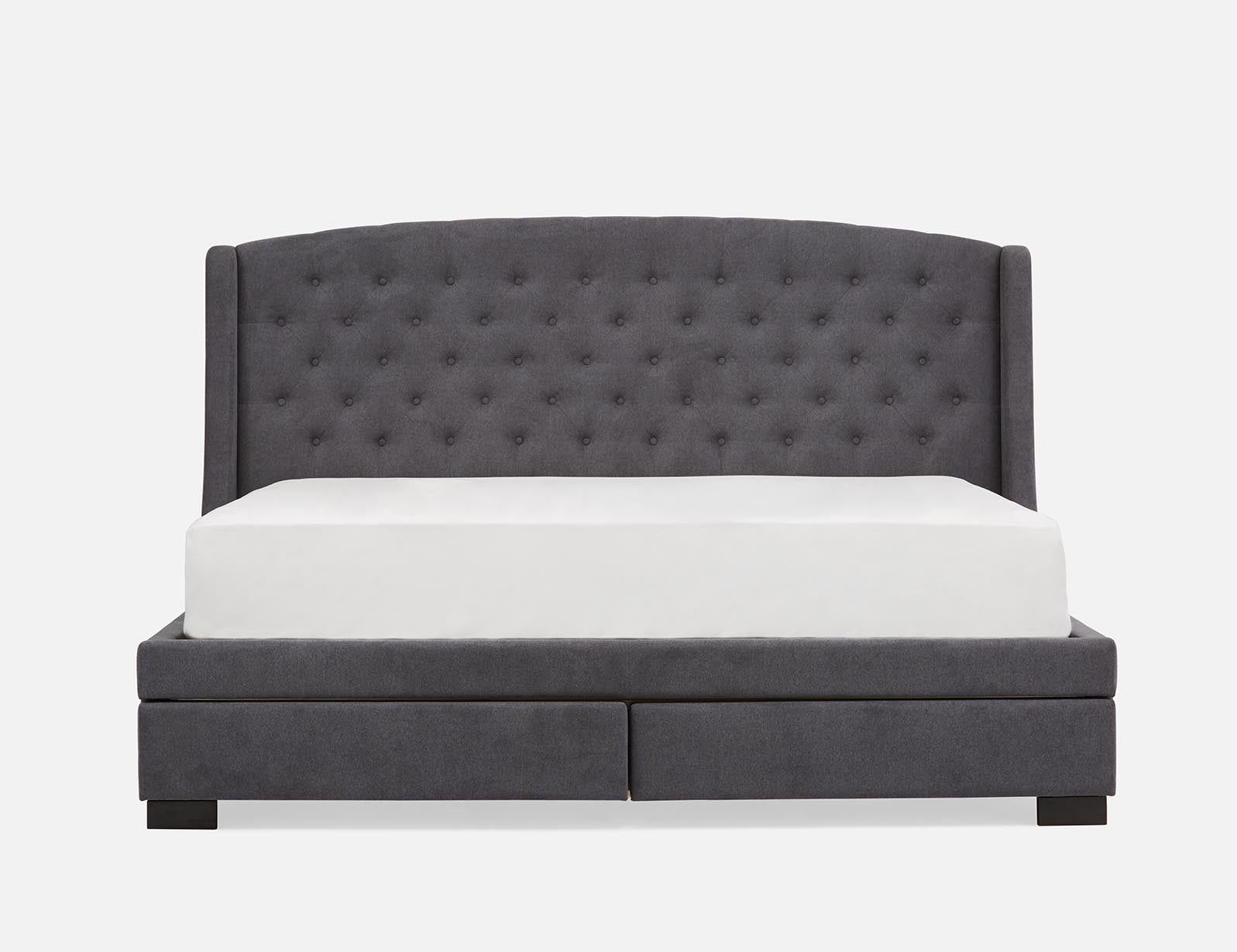 RAVEL traditional tufted upholstered wingback king-size bed with storage undefined