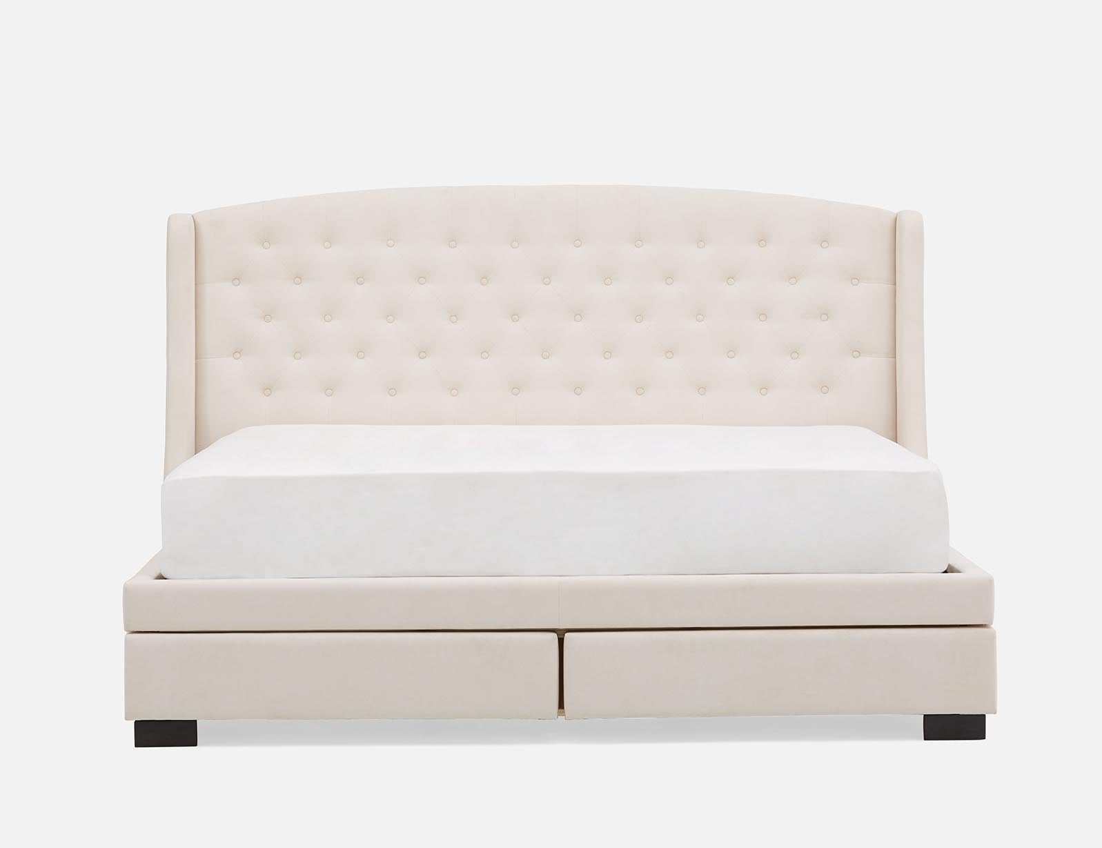 RAVEL traditional tufted upholstered wingback king-size bed with storage undefined