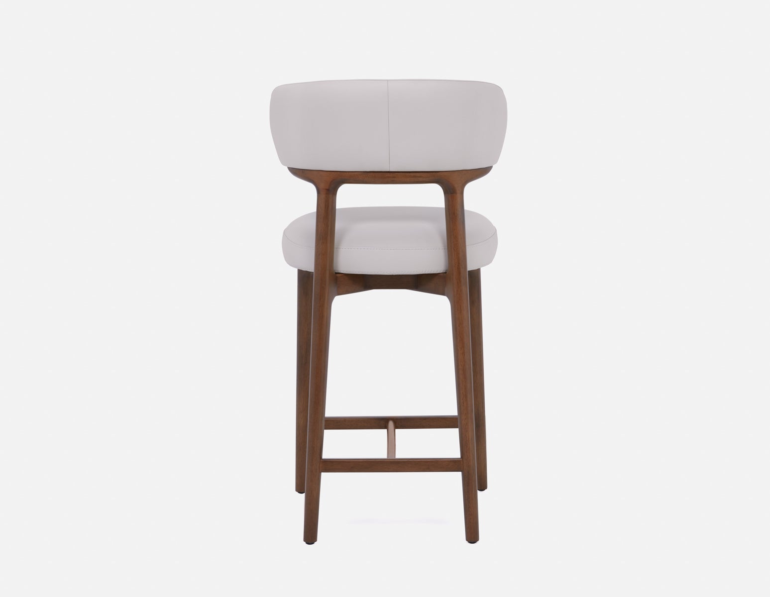 SEVILLE 100% leather mid-century counter stool 66cm undefined