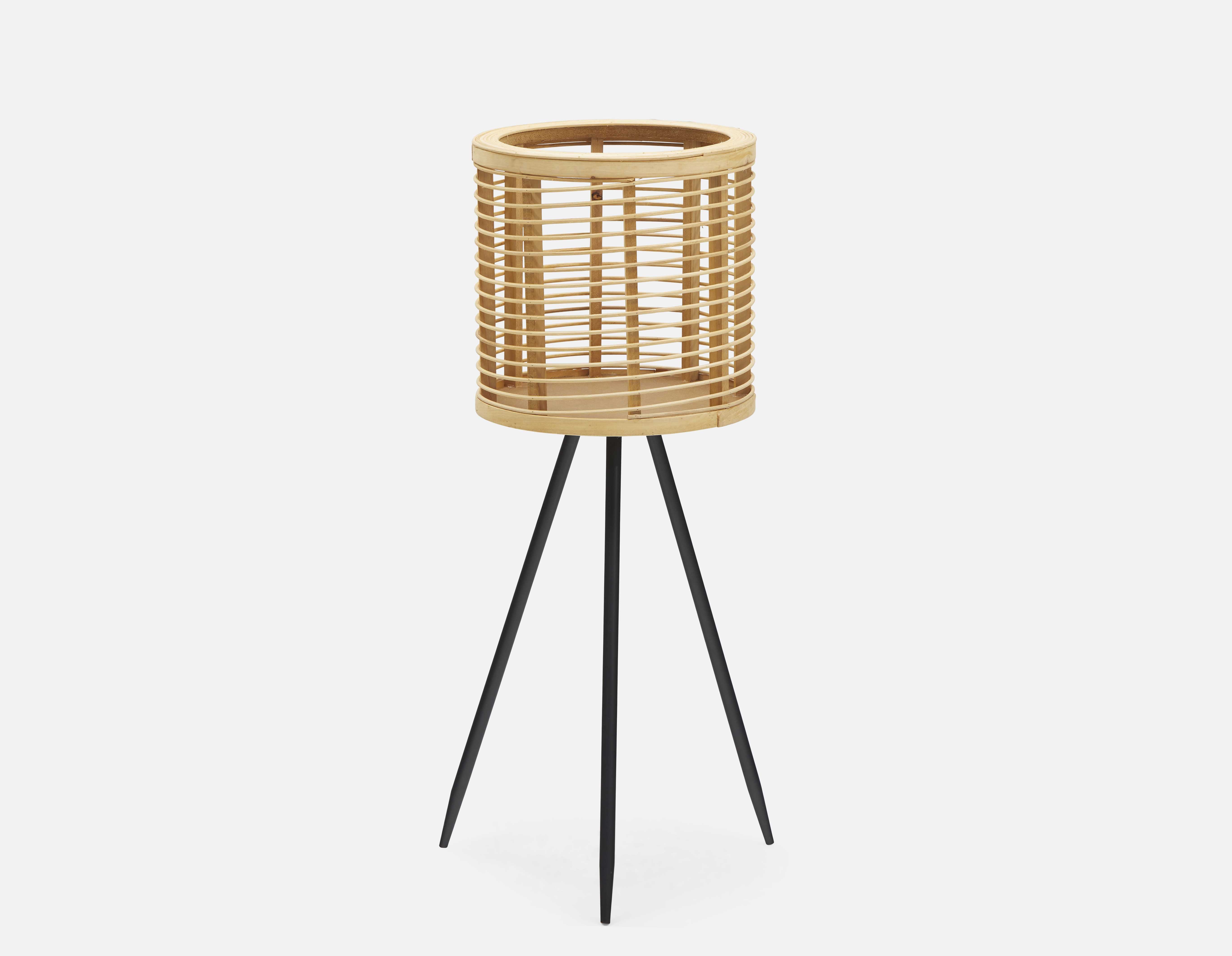 KENEL cache-pot en bois de pin et rotin avec support 61 cm undefined
