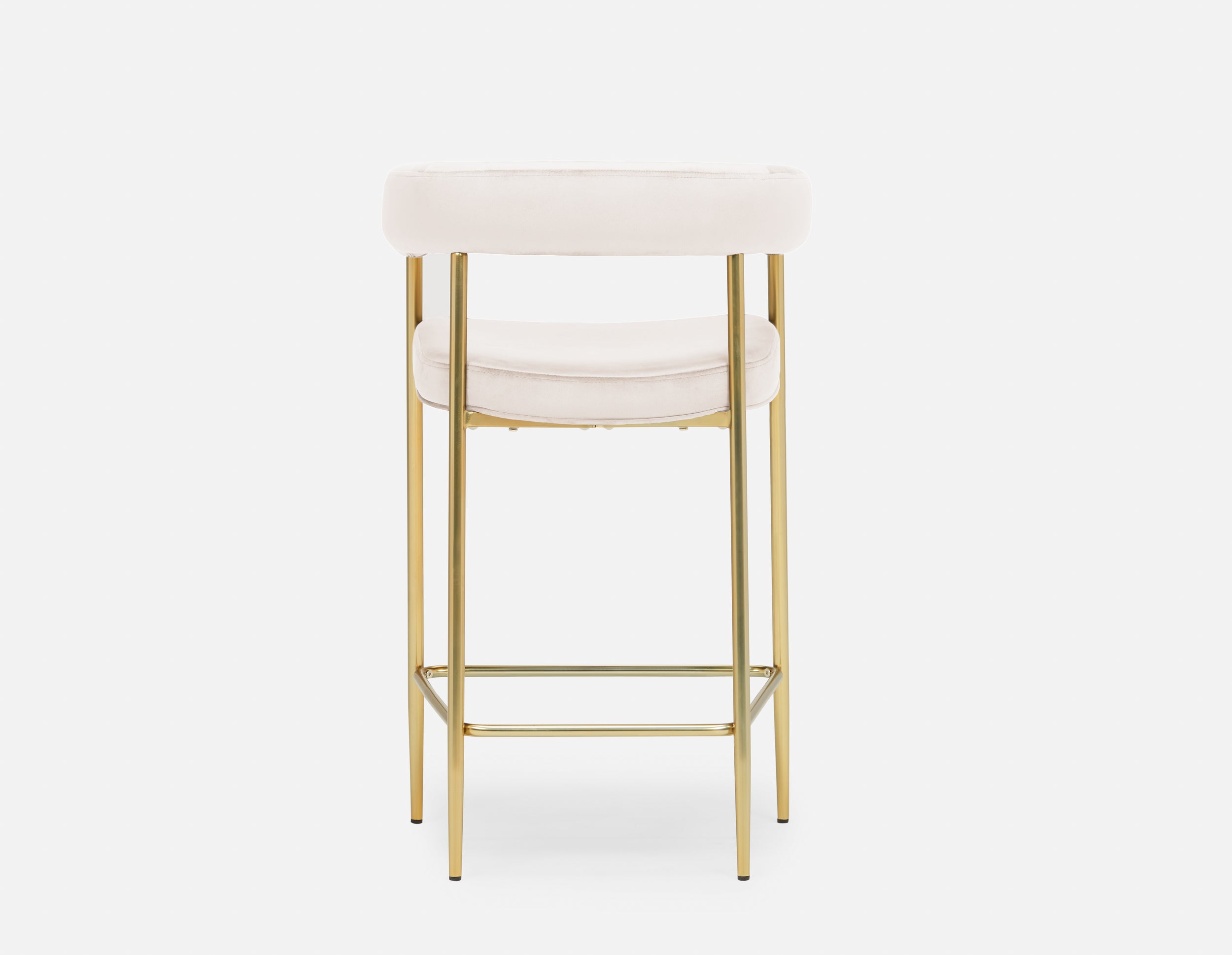 TAURO tabouret en velours, structure plaquée or, hauteur du siège 66cm undefined