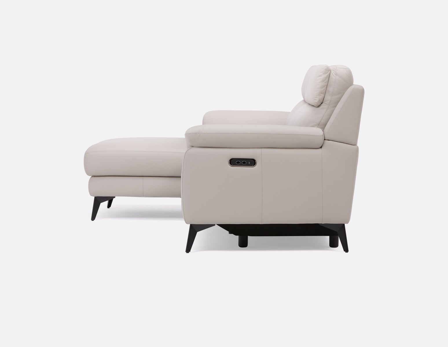 GIRONA 100% leather power reclining left-facing sectional sofa undefined