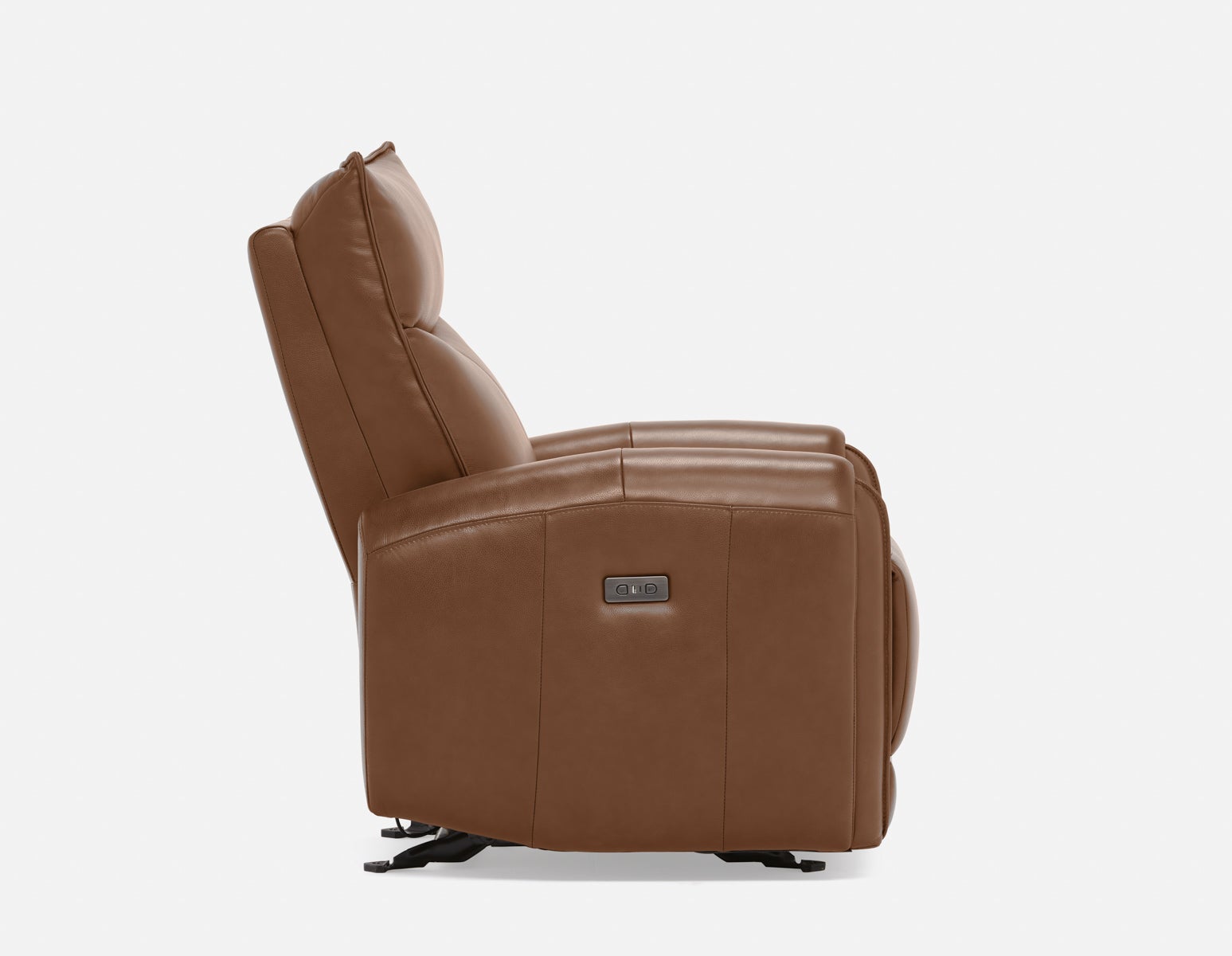 CALVERO contemporary power-reclining and glider 100% leather armchair with usb port undefined