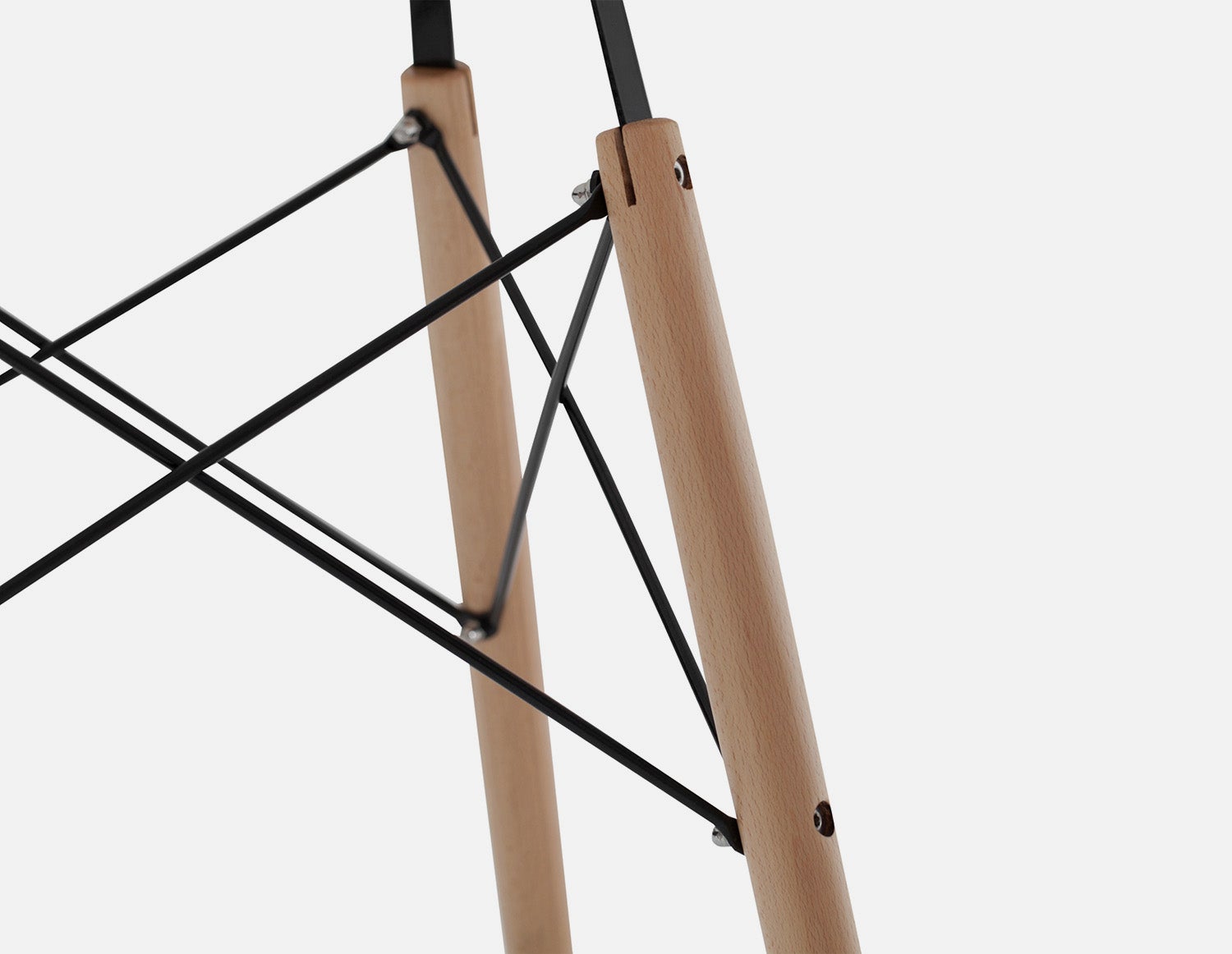 EIFFEL table ronde au fini laqué avec base en bois d'hêtre massif 90 cm undefined