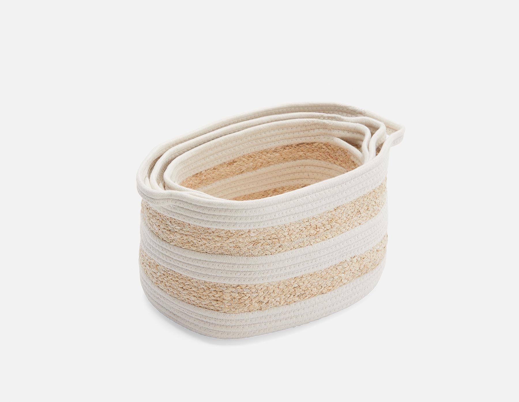 BUONO ensemble de 3 paniers en fibre de maïs et en corde de coton undefined