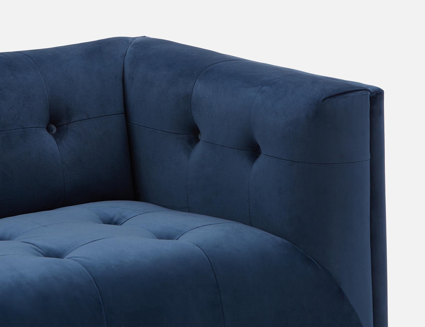 LORETTA mid-century modern velvet 3-seater sofa undefined