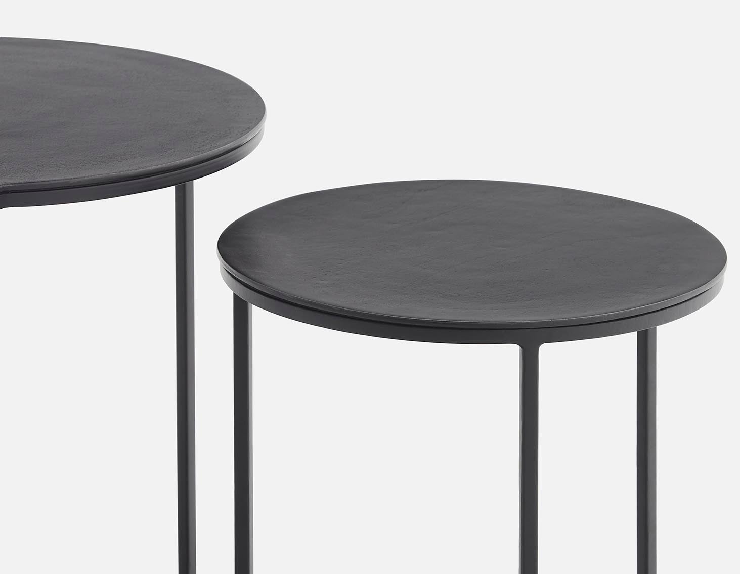 ALMATY set of 3 aluminum and iron nesting tables undefined
