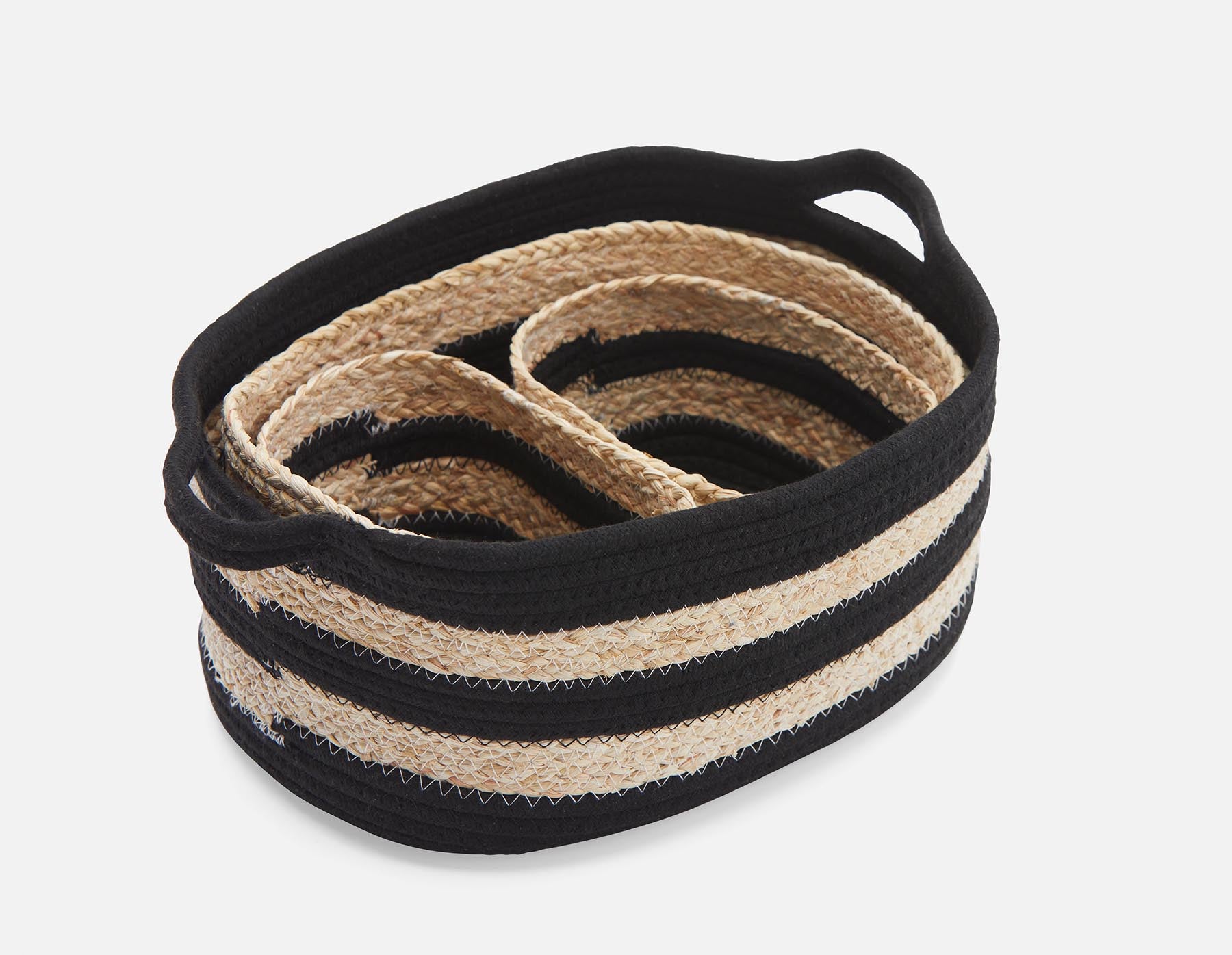 BURON set of 4 maize and cotton rope baskets undefined