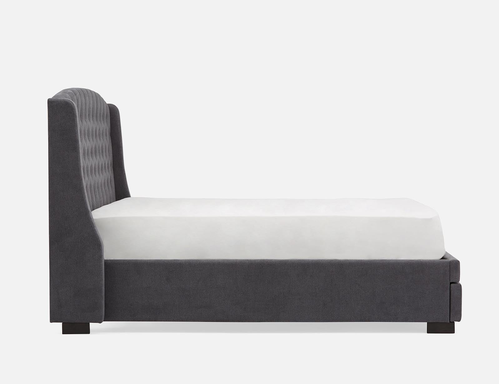RAVEL traditional tufted upholstered wingback king-size bed with storage undefined