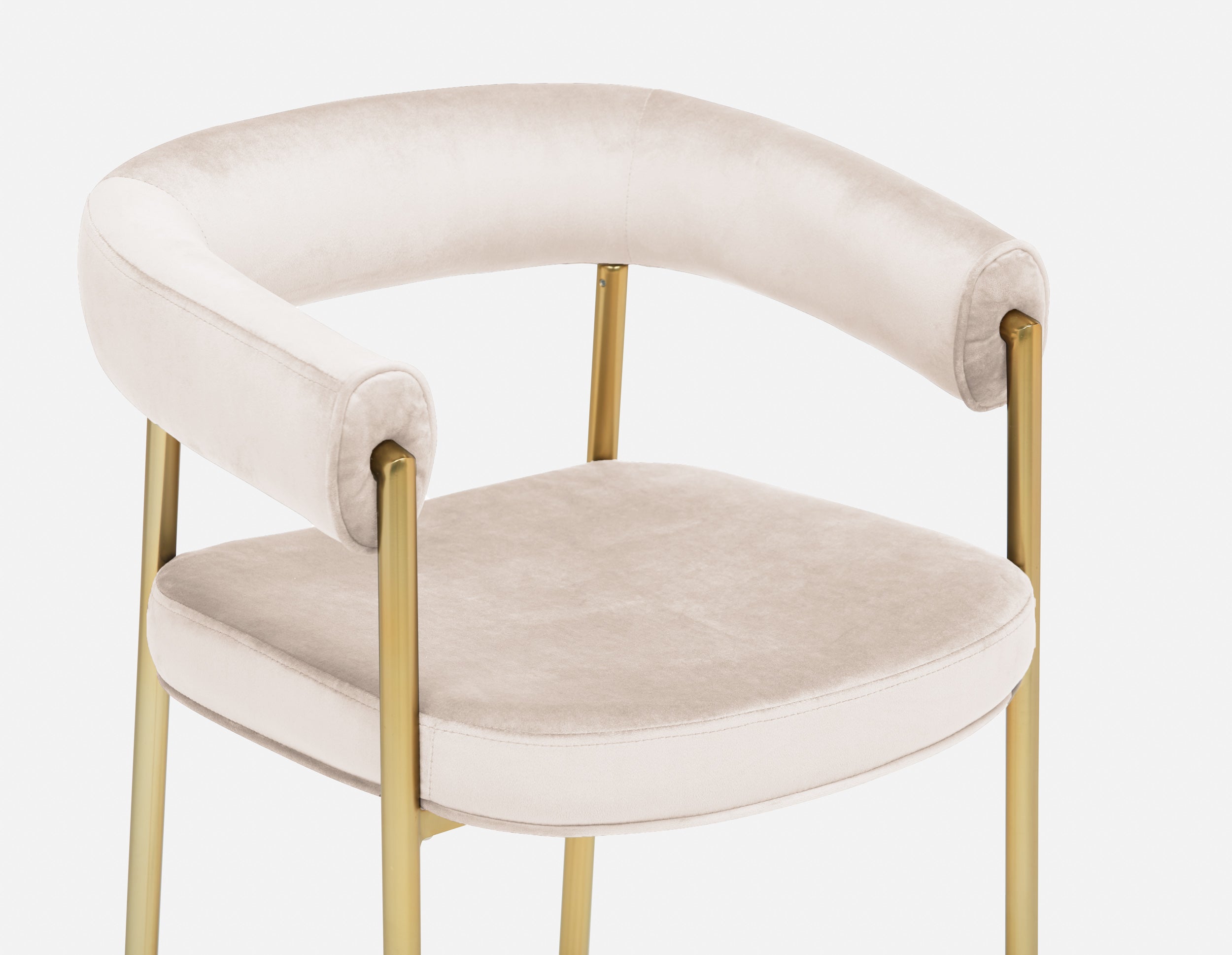 TAURO tabouret en velours, structure plaquée or, hauteur du siège 66cm undefined