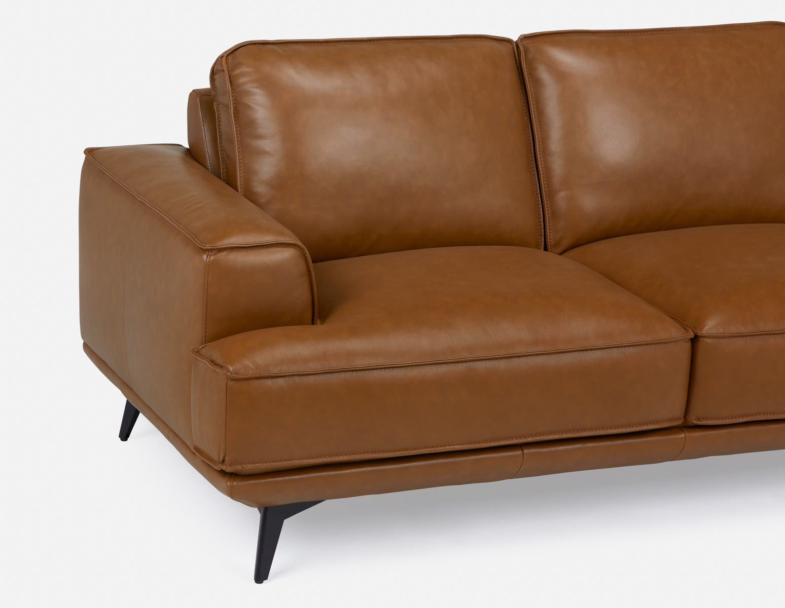 ALPHA 100% leather mid century 3-seater sofa undefined