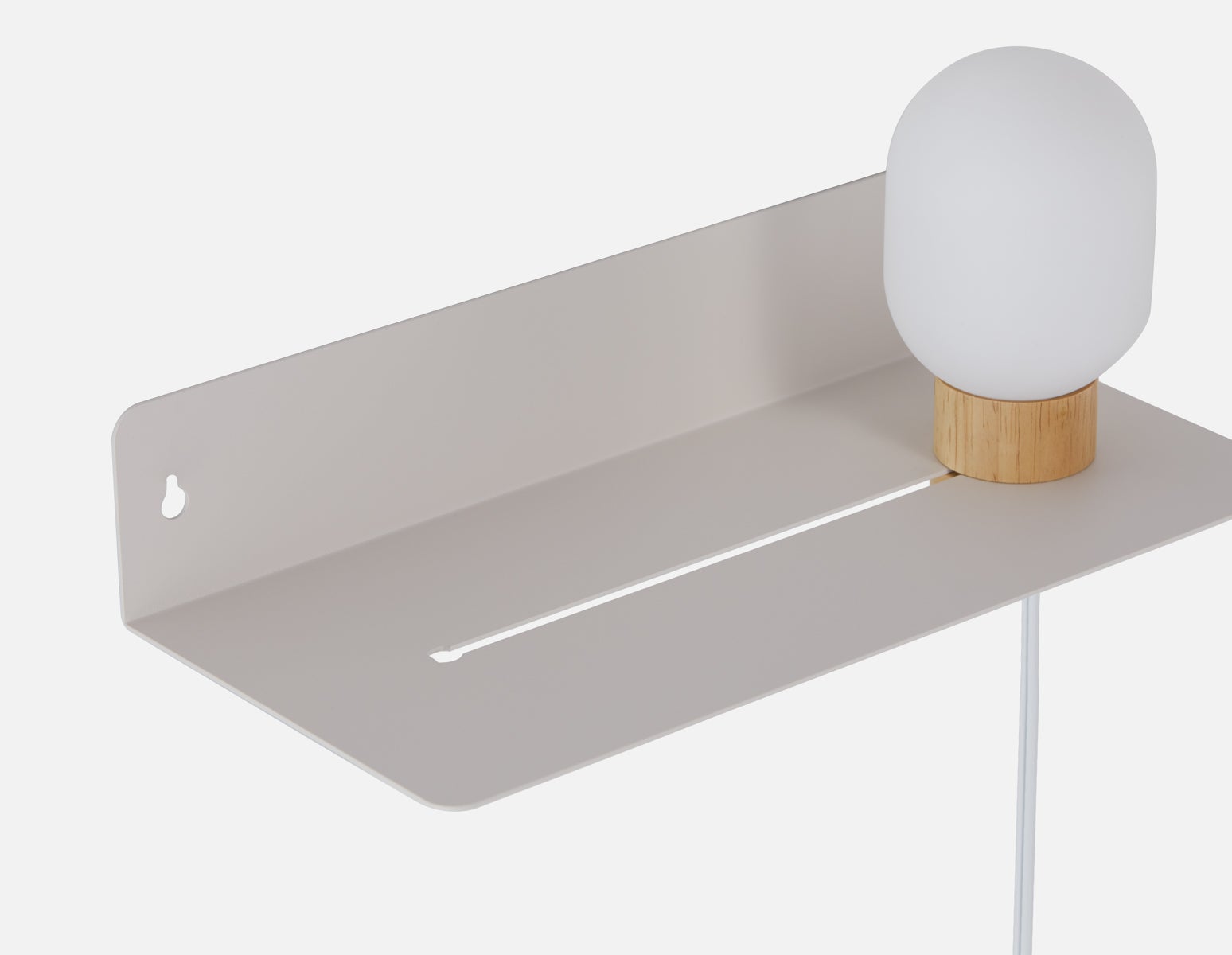 VARDO bedside floating shelf with lamp undefined
