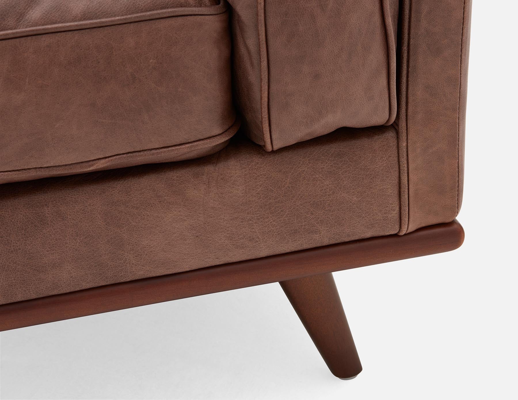 ROWAN mid-century modern 100% leather 3-seater sofa undefined