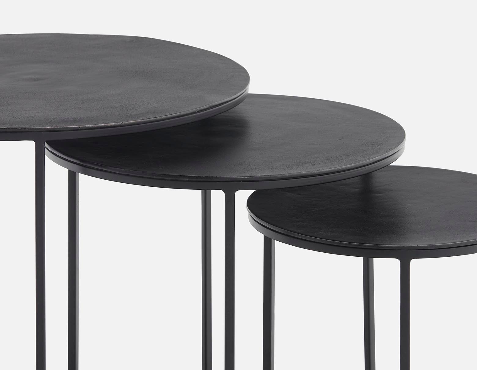 ALMATY set of 3 aluminum and iron nesting tables undefined
