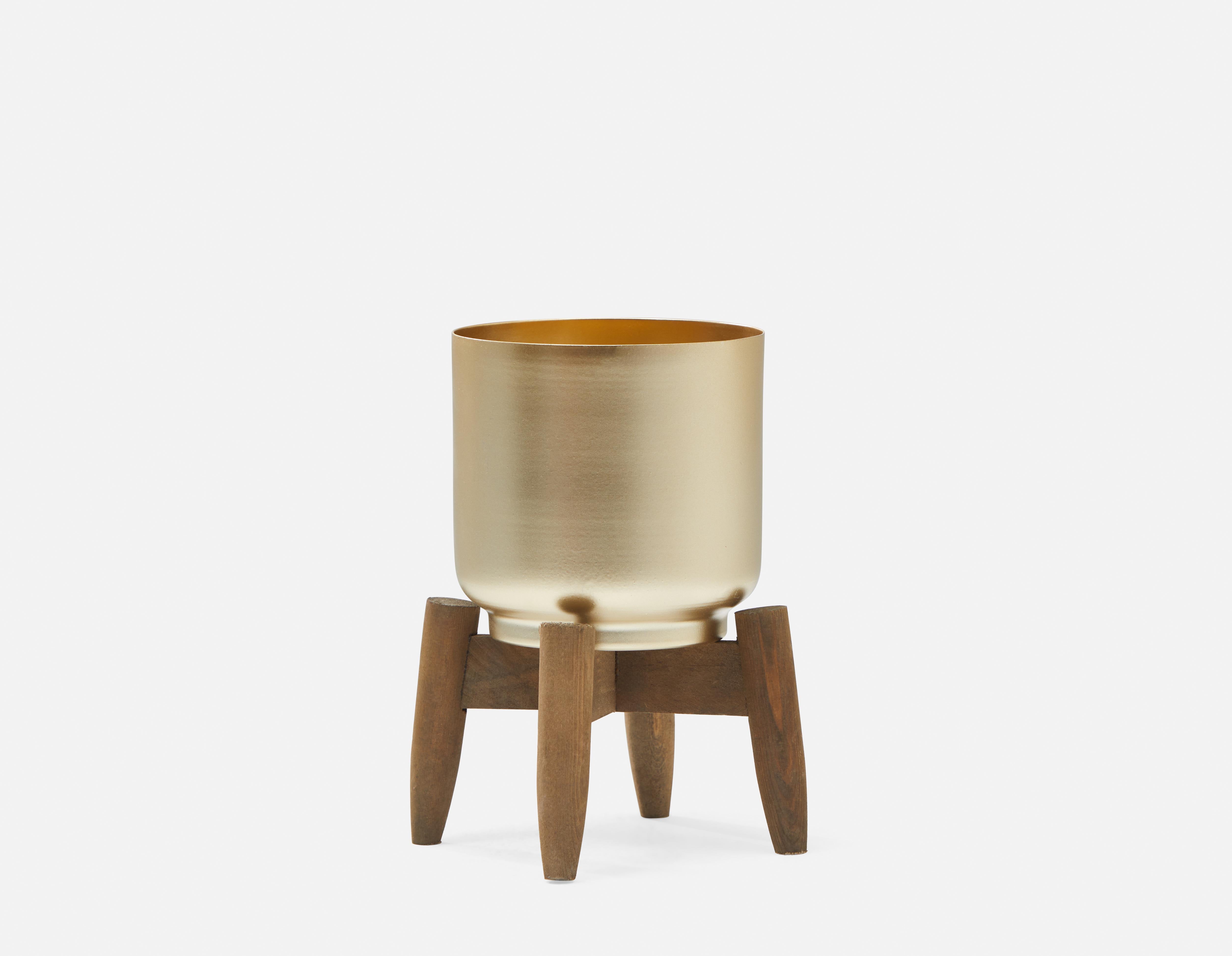 MURIEL cache-pot avec support en bois 22 cm undefined