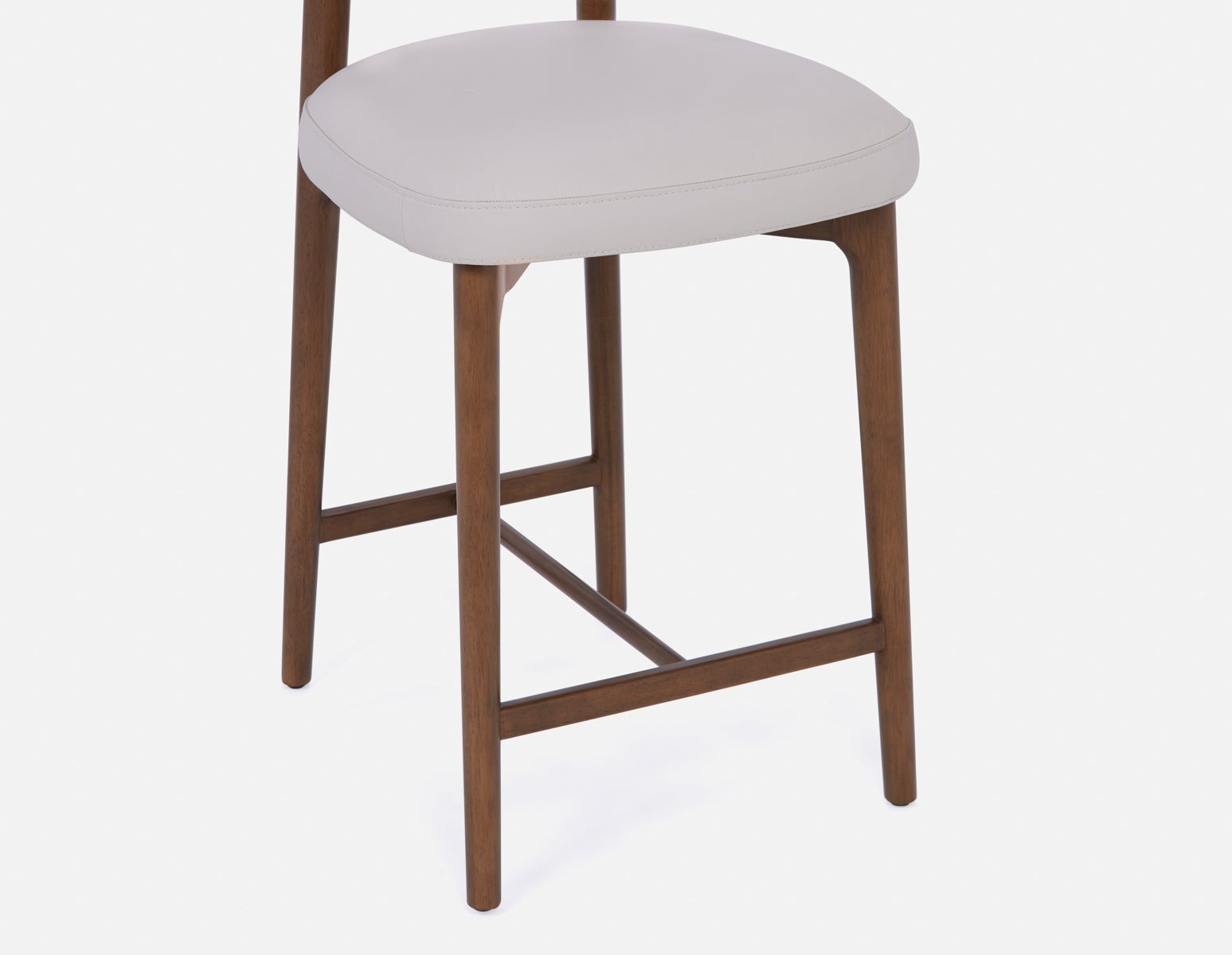 SEVILLE 100% leather mid-century counter stool 66cm undefined