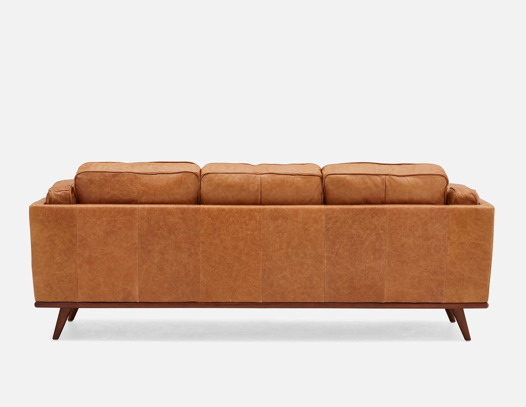 ROWAN mid-century modern 100% leather 3-seater sofa undefined