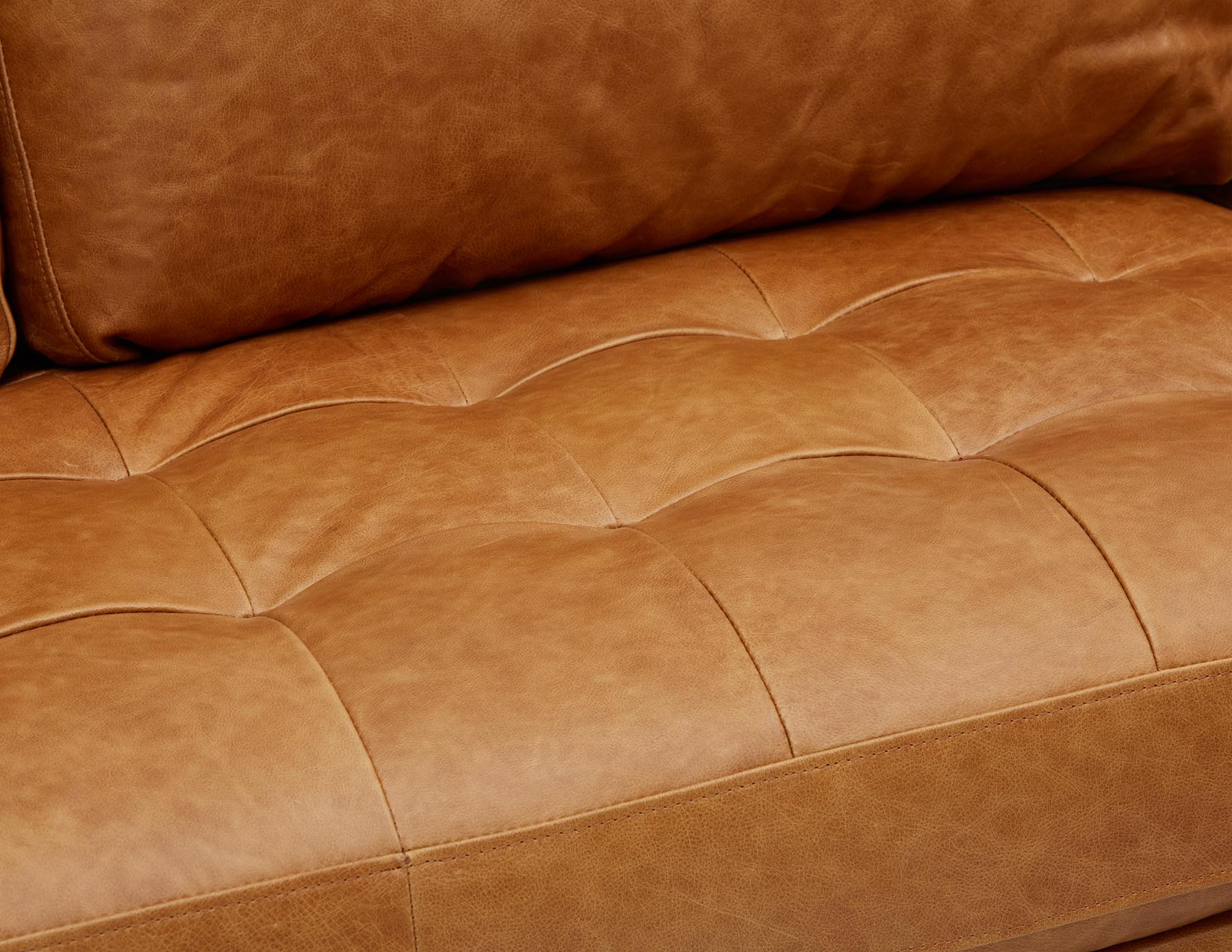KINSEY mid-century modern left-facing 100% leather sectional sofa undefined