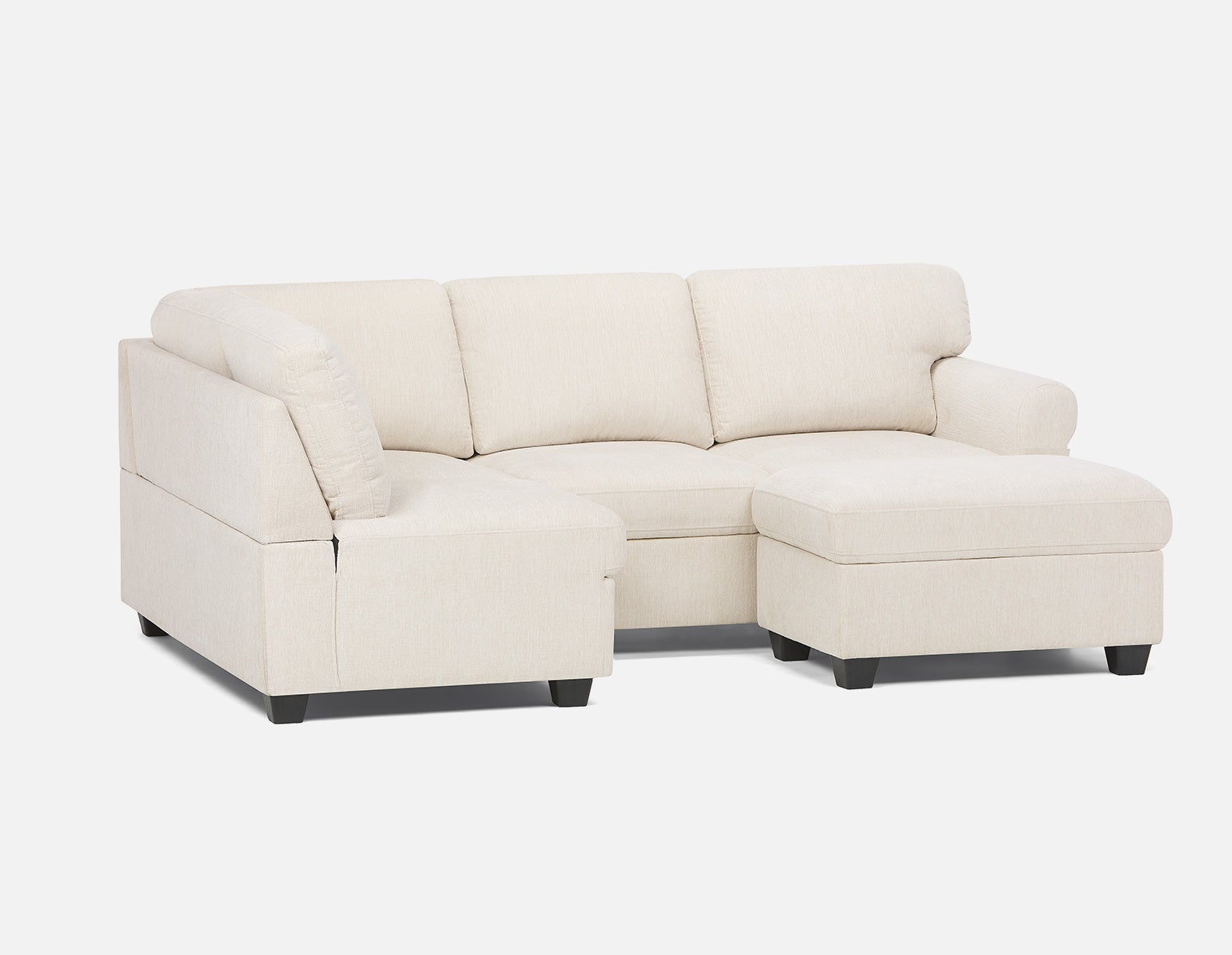 DELPHINE traditional left-facing sectional sofa-bed with storage undefined