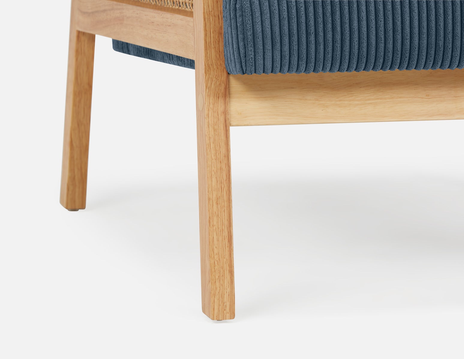 BECKETT armchair with corduroy and rattan accents undefined