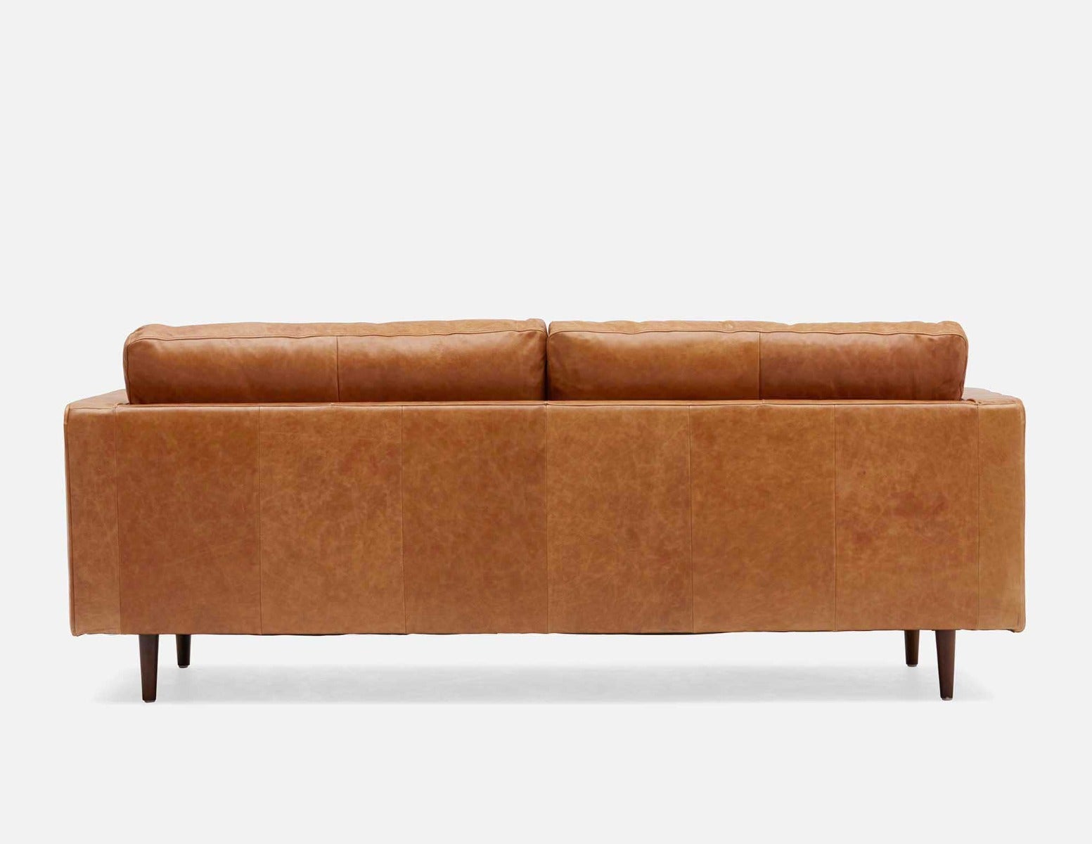 KINSEY mid-century modern 100% leather 3-seater sofa undefined