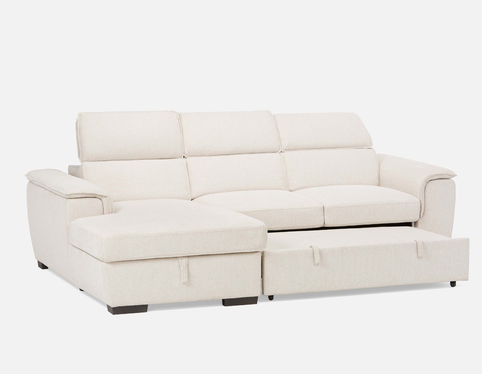 ODETTE contemporary left-facing sectional sofa-bed with storage undefined