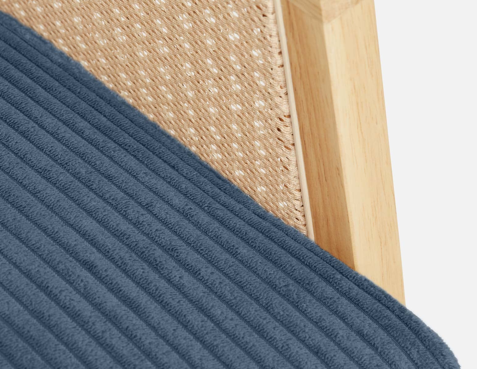 BECKETT armchair with corduroy and rattan accents undefined