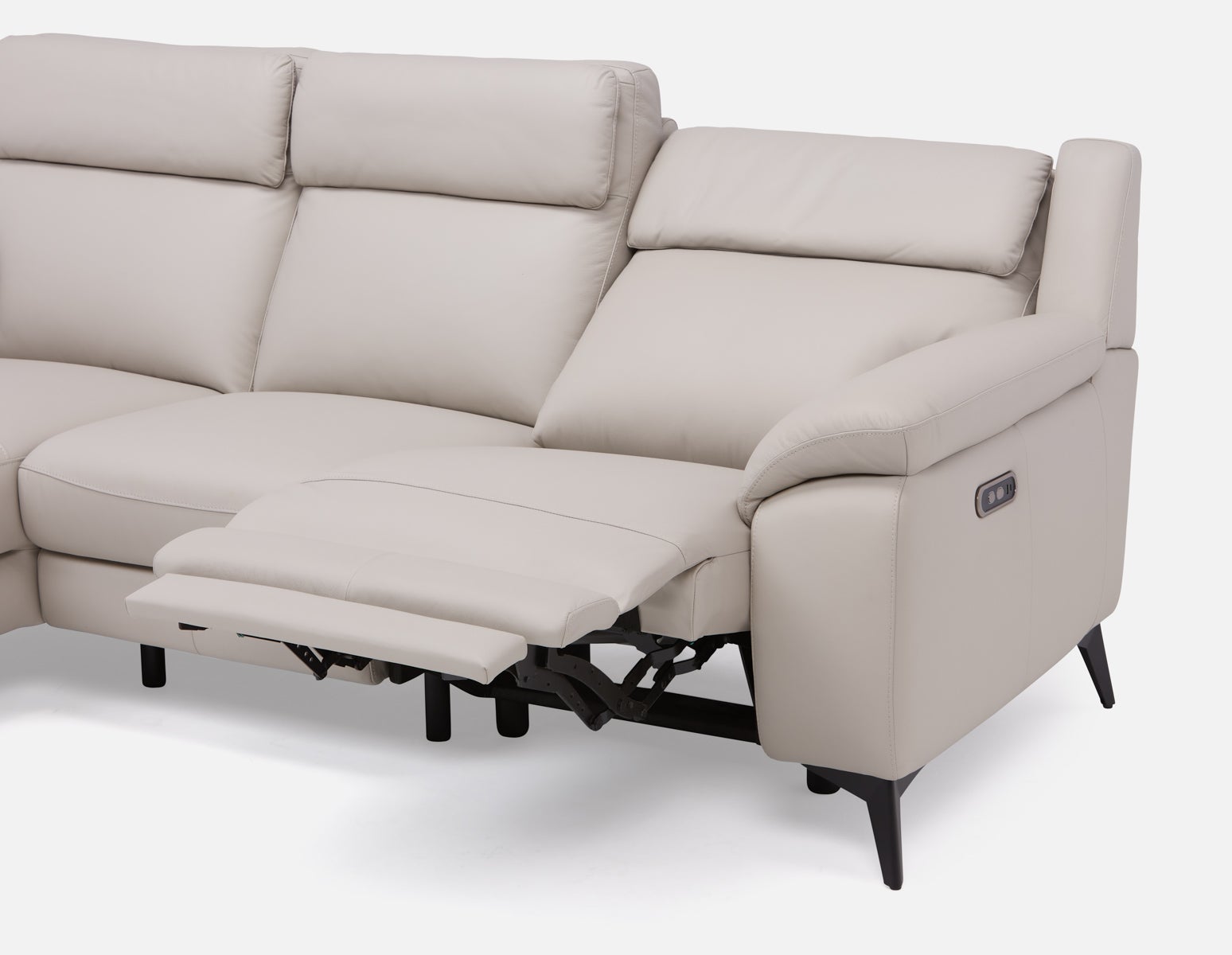 GIRONA 100% leather power reclining left-facing sectional sofa undefined