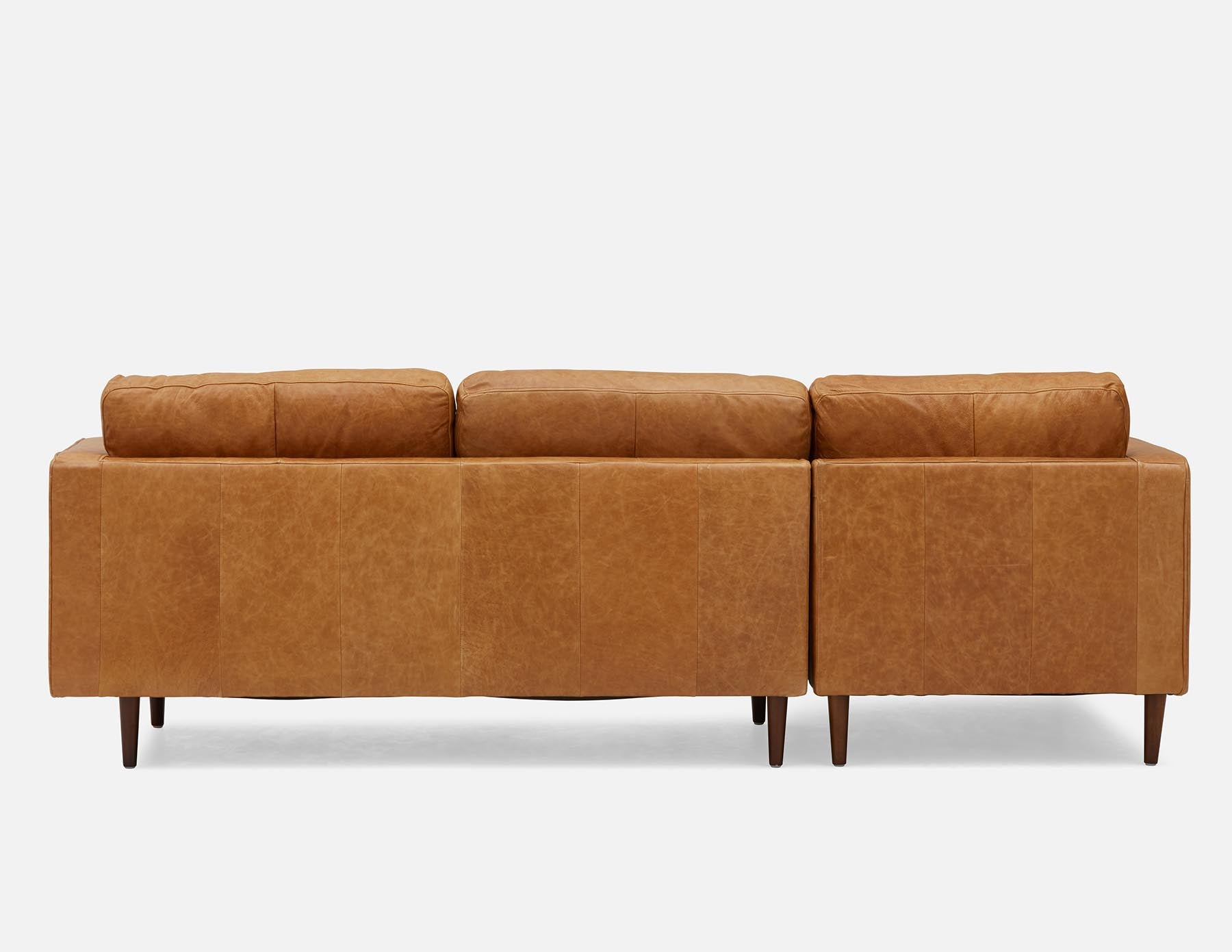 KINSEY mid-century modern left-facing 100% leather sectional sofa undefined