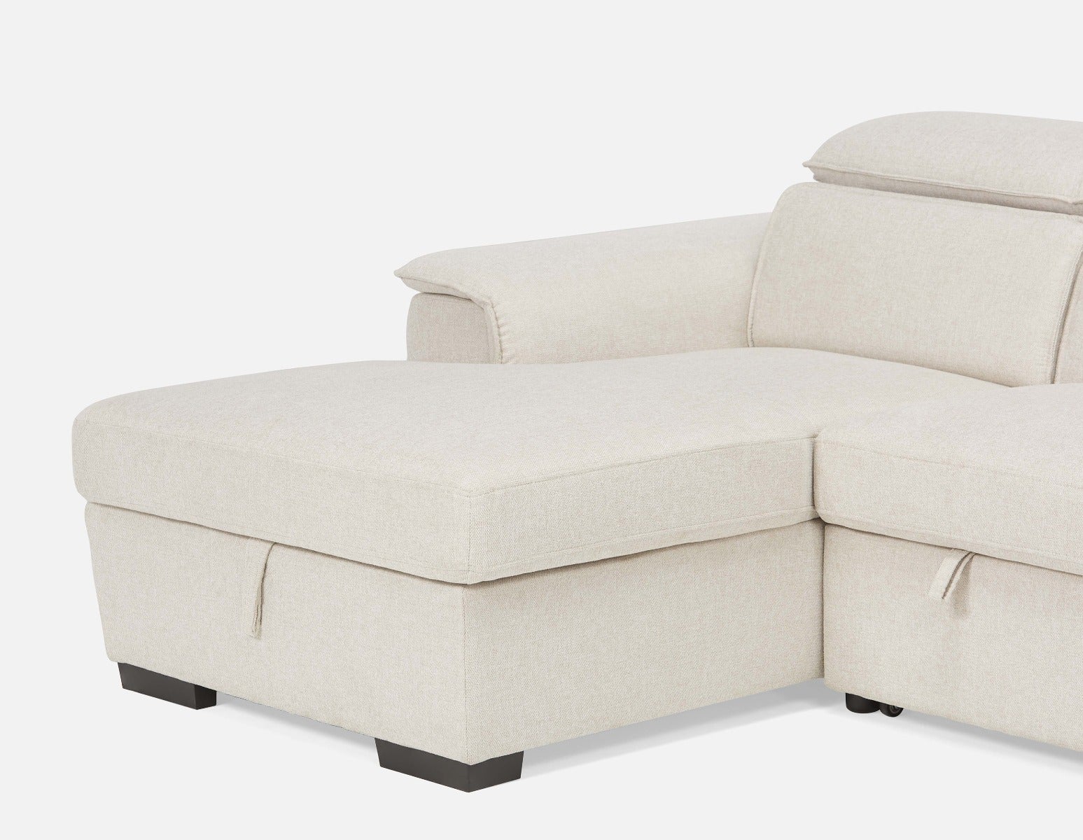 ODETTE contemporary left-facing sectional sofa-bed with storage undefined