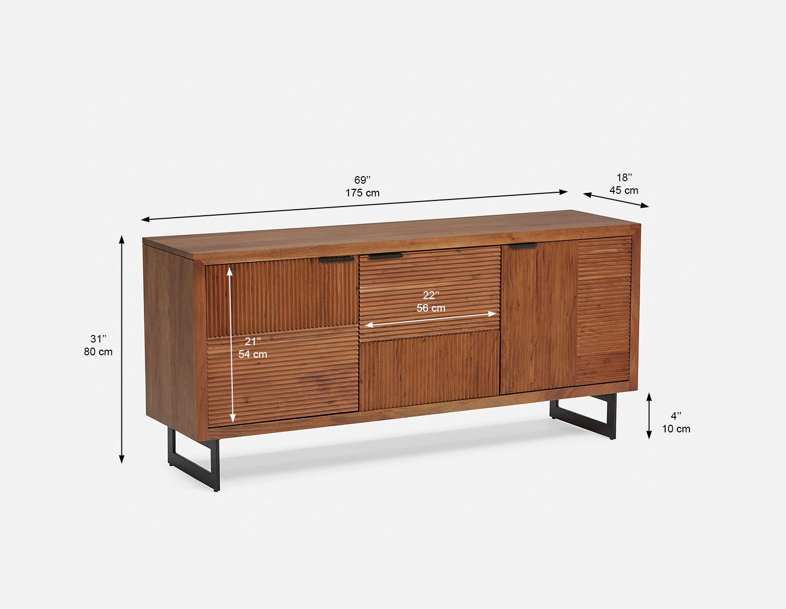 LYON buffet en bois d'acacia 175 cm undefined