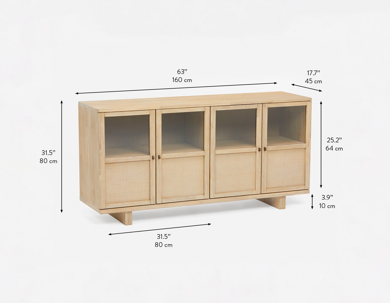 GILLIS modern farmhouse 2-folding doors sideboard undefined