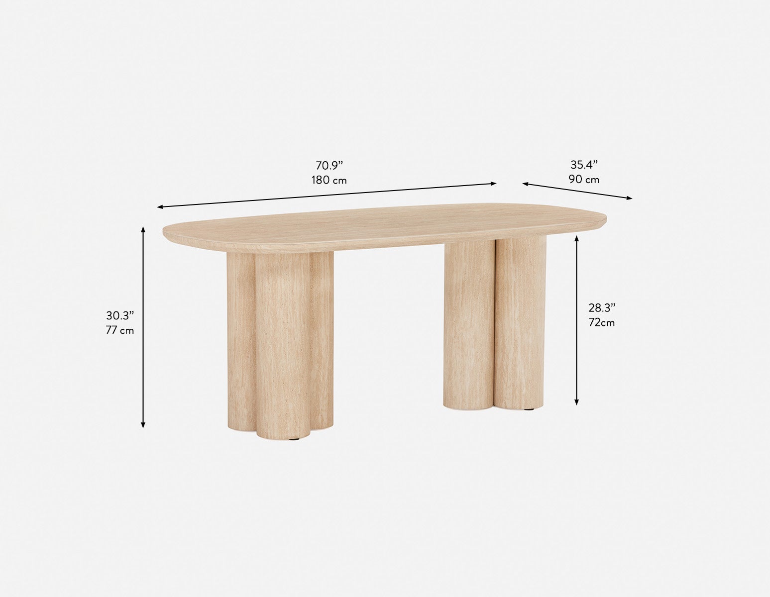 ARVARA modern scandinavian dining table 180 cm undefined